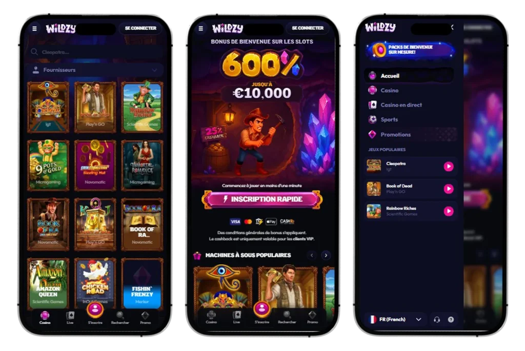 Wildzy Casino Wildzy sur mobile